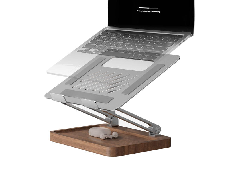 Laptopständer aus Walnuss und Aluminium