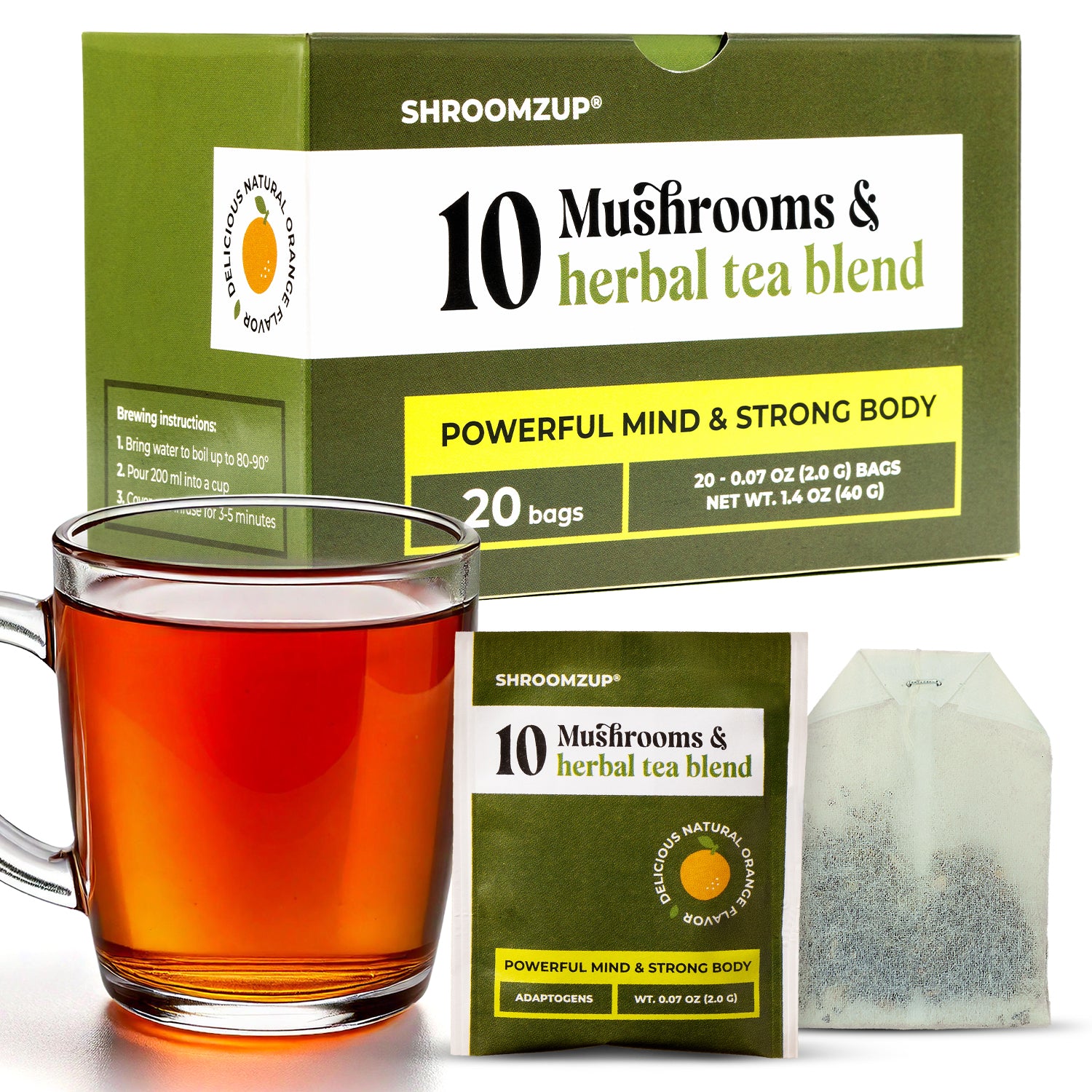 10 mushrooms and herbal tea blend