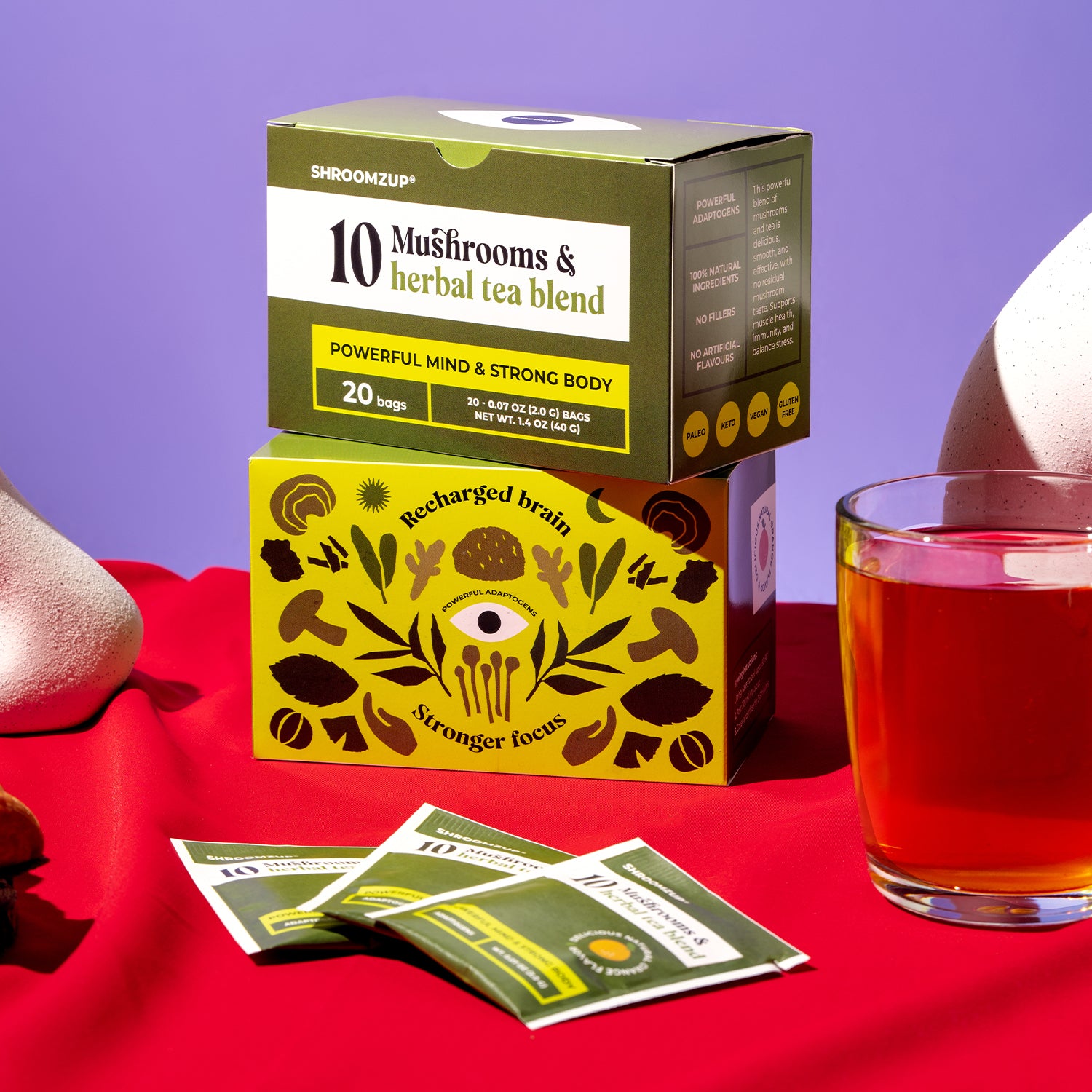 10 mushrooms and herbal tea blend